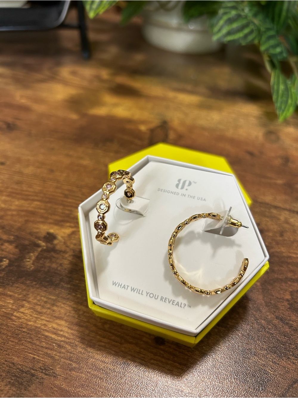 Bomb Party OG Gold & Rose Quartz Hoop Earrings